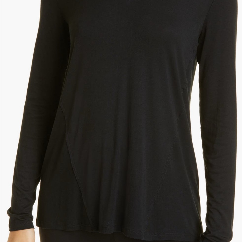 $130 NWT Capsule 121 Women Top The Ikeya Long Sleeve Black V-Neck Top Size XS